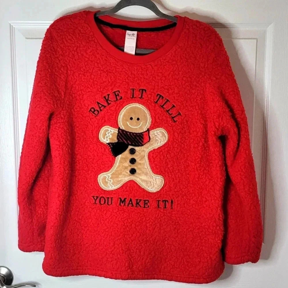SECRET TREASURE Women's Satiny Soft Plush Holiday Sweater